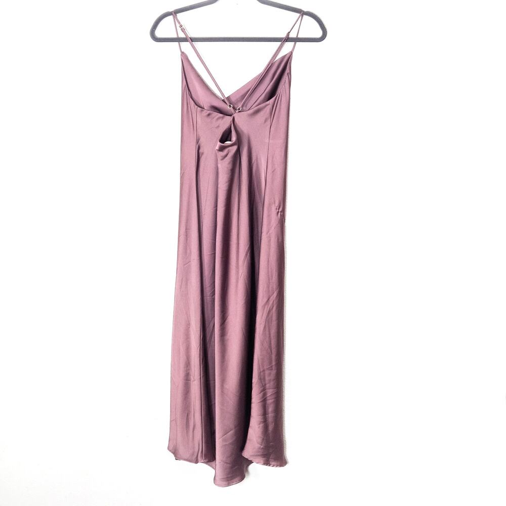 Show Me Your Mumu Purple Slip Dress Size S Cowl Neck Minimalist Romantic - Picture 2 of 7